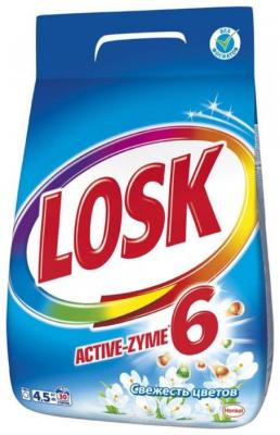 Стиральный порошок Losk Active-Zyme 6 Свежесть цветов (автомат) 4.5 кг пластиковый пакет