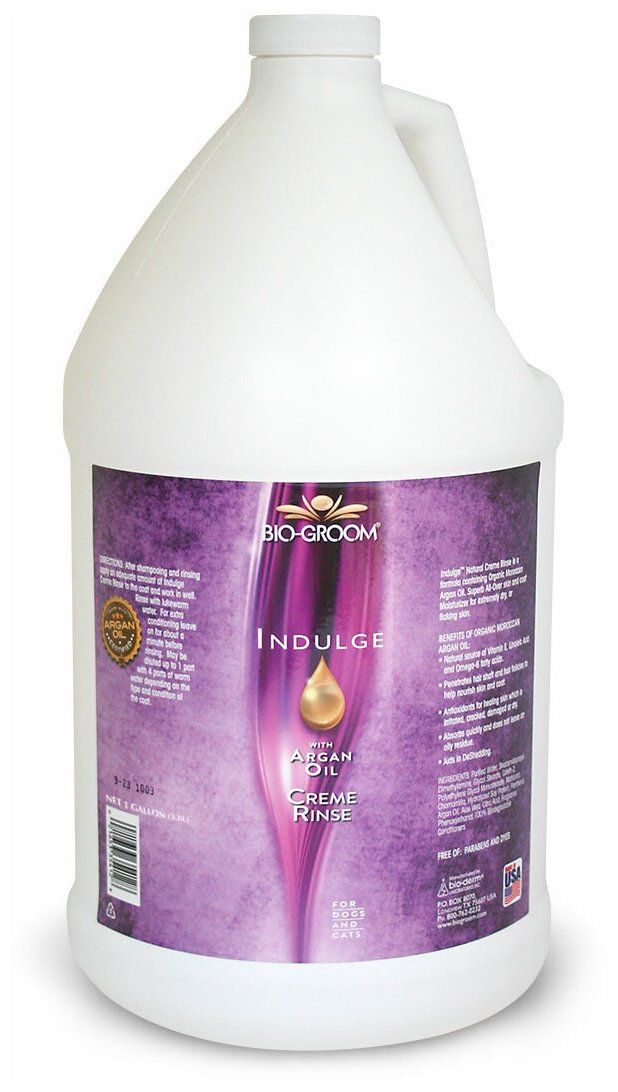 Bio-Groom Кондиционер с Аргановым маслом (концентрат 1:4) Bio-Groom Indulge Creme, 3.8л Bio-Groom Кондиционер с Аргановым маслом (концентрат 1:4) Bio-Groom Indulge Creme, 3.8л