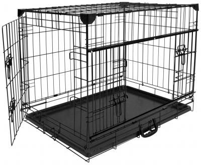 Клетка для собак двухдверная DUVO+ "Pet Kennel Ninja GIANT", чёрная, 122х76х84см (Бельгия)