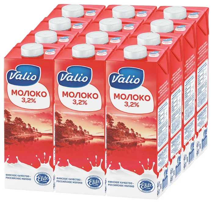 Молоко Valio ультрапастеризованное 3.2%, 12 шт. по 1 л Молоко Valio ультрапастеризованное 3.2%, 12 шт. по 1 л