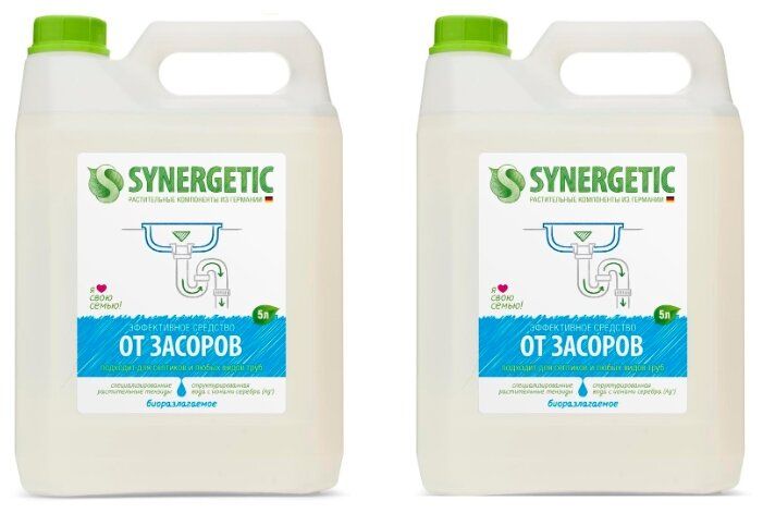 Synergetic жидкость для устранения засоров, 2 шт., 5 л Synergetic жидкость для устранения засоров, 2 шт., 5 л