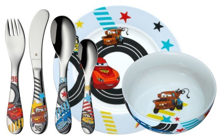 Набор для завтрака WMF Cars 2 1286019964, 1 персона белый/голубой