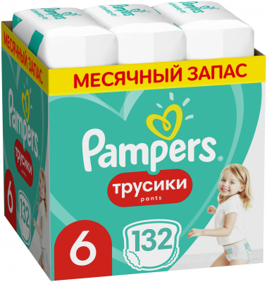 Pampers трусики Pants 6 (15+ кг), 30 шт., 2 уп.