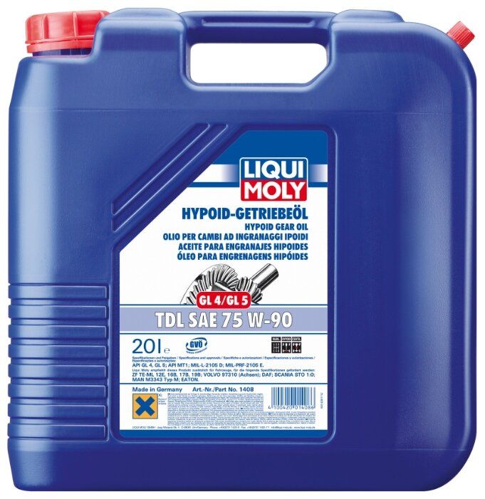 Трансмиссионное масло LIQUI MOLY Hypoid-Getriebeoil TDL 75W-90 20 л