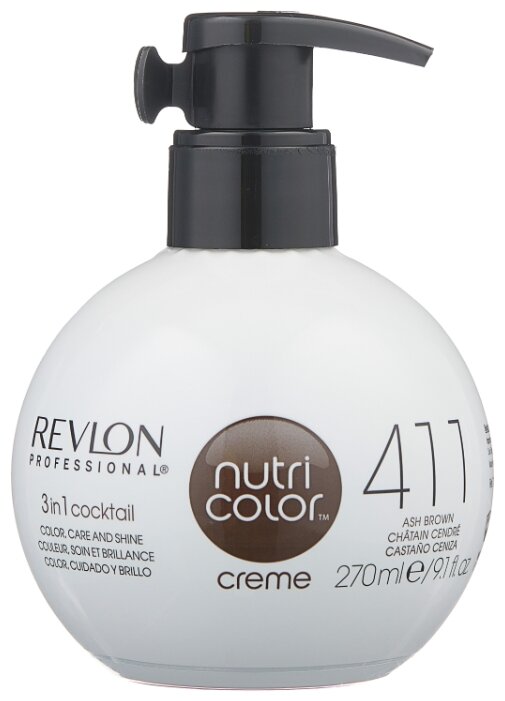 Крем Revlon Professional Nutri Color 3 in 1 cocktail 411 Ash Brown, 270 мл Крем Revlon Professional Nutri Color 3 in 1 cocktail 411 Ash Brown, 270 мл