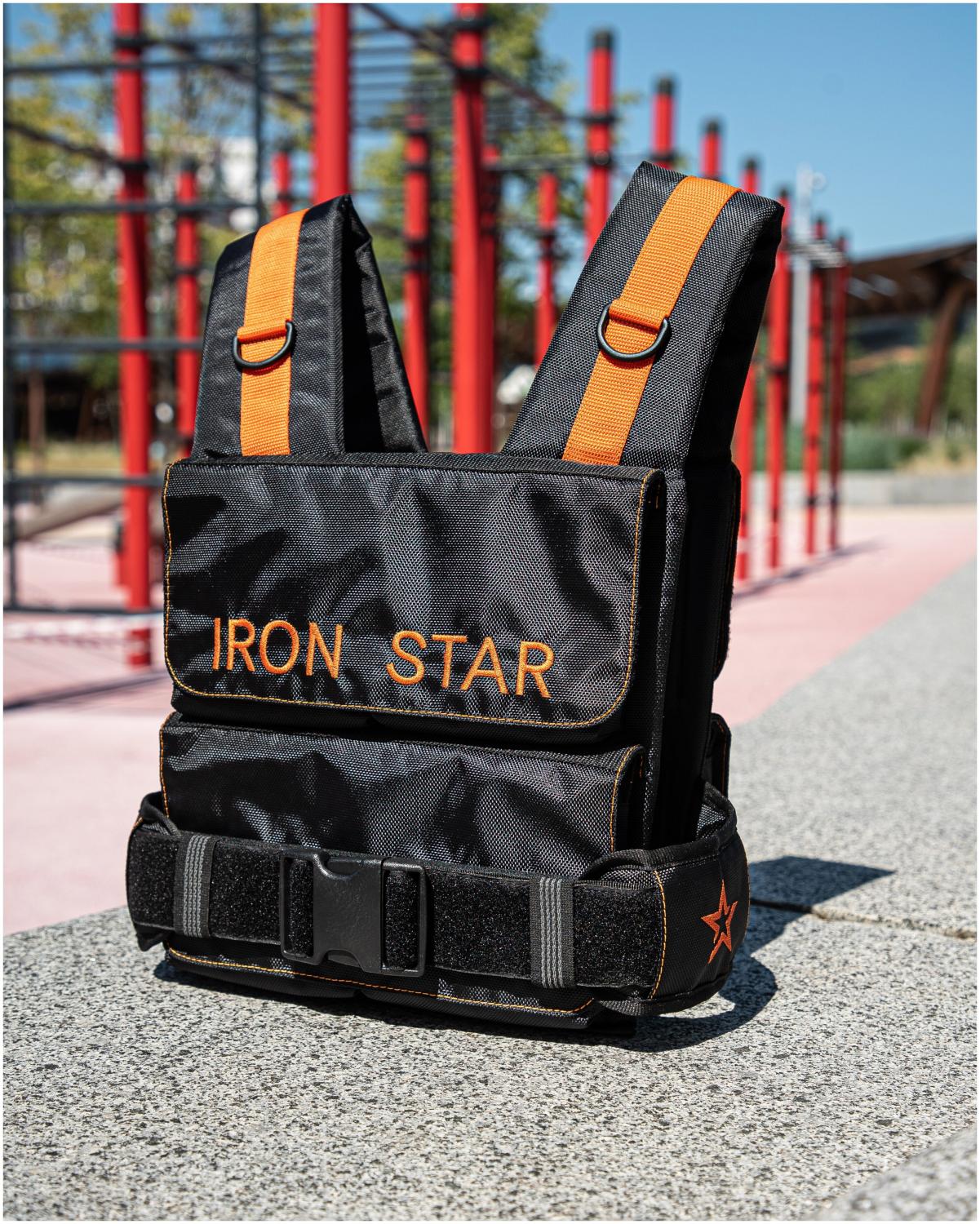 Жилет утяжелитель IRON STAR standard 16 kg. Оранжевый. купить в Москве,  СПб, Новосибирске по низкой цене