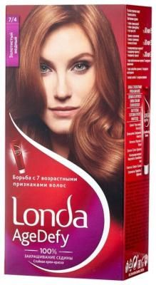 Londa Age Defy стойкая крем-краска для волос, 7/4 золотистый медный