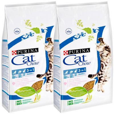 Сухой корм для кошек CAT CHOW с индейкой 2 шт. х 15 кг