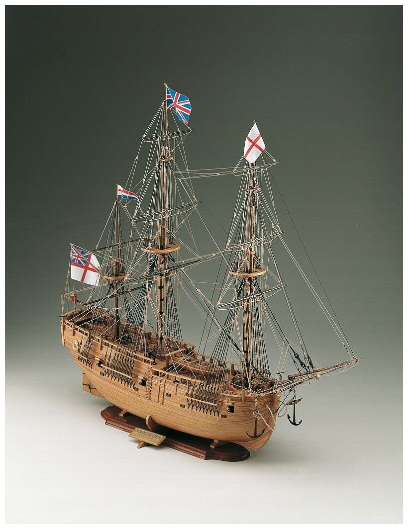 Сборная модель корабля из дерева, парусник HMS Endeavour Corel (Италия),  М1:60, SM41 купить в Москве, СПб, Новосибирске по низкой цене