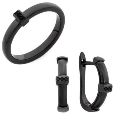 Kuro Hana Комплект кольцо и серьги из керамики 388/400/412/424