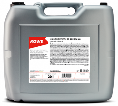 Полусинтетическое моторное масло ROWE Hightec Synt RS SAE 0W-40, 20 л