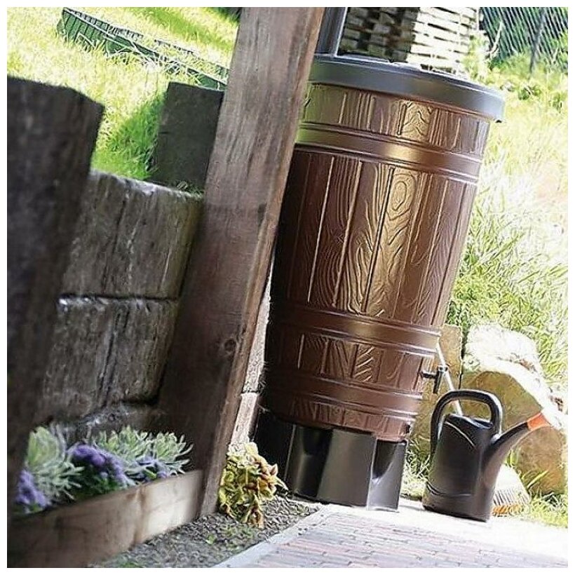 Комплект Водосборник Prosperplast Woodcan 265 л коричневый Комплект Водосборник Prosperplast Woodcan 265 л коричневый