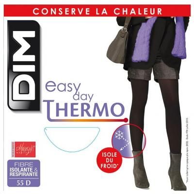 Колготки DIM Easy Day Thermo 55 den, размер 3/4, noir (черный)