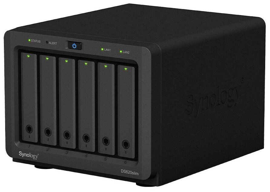 Сетевое хранилище Synology DS620slim черный