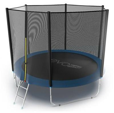 Батут EVO Jump External, d=305 см, с внешней сеткой и лестницей, цвет синий