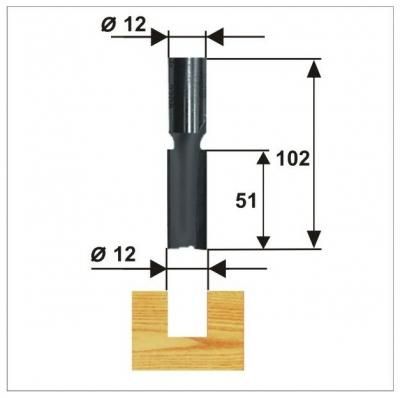 Фреза пазовая прямая (12x51 мм; хвостовик 12 мм) по ДСП Энкор