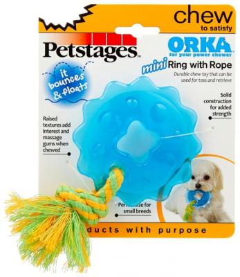 Кольцо для собак Petstages Orka mini с канатом (238REX) синий