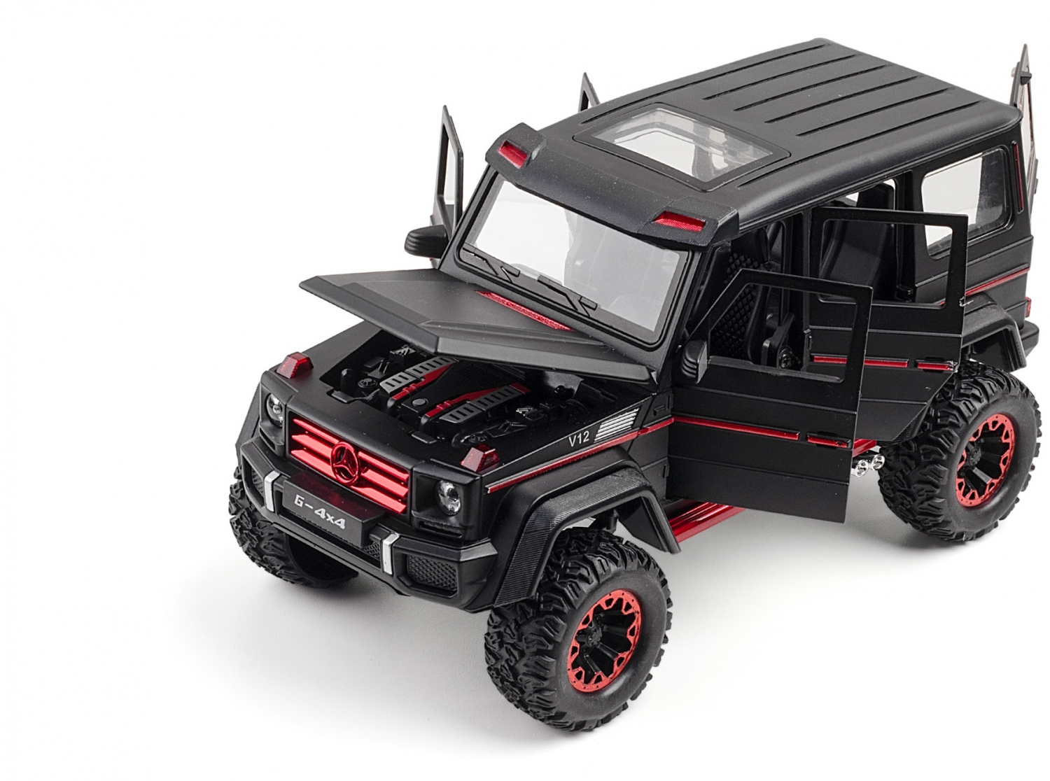 Машинка Mercedes-Benz G-класса G500 AMG Мерседес Бенц Гелик (1:24) 22 см,  металл, инерция, открываются двери, капот, люк и багажник, свет и звук  купить в Москве, СПб, Новосибирске по низкой цене