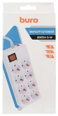 Сетевой фильтр Buro 800SH-5-W 8 розеток, 5 м, белый