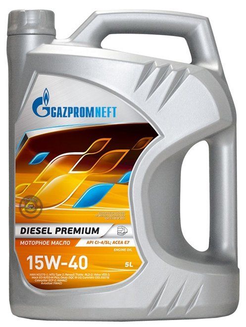 Полусинтетическое моторное масло Газпромнефть Diesel Premium 15W-40 5 л Полусинтетическое моторное масло Газпромнефть Diesel Premium 15W-40 5 л