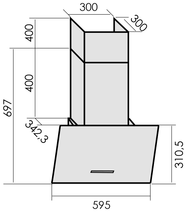 Каминная вытяжка MBS GARTENZIA 160 GLASS WHITE