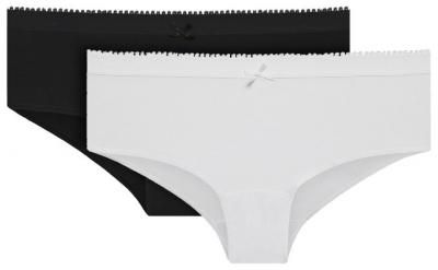 DIM Набор трусов шорты Les Pockets Microfibre, 2 шт., размер 44/46, черный/белый