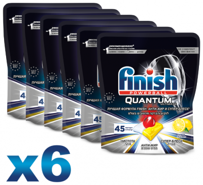 Finish Quantum Ultimate таблетки (лимон) для посудомоечной машины, 270 шт.