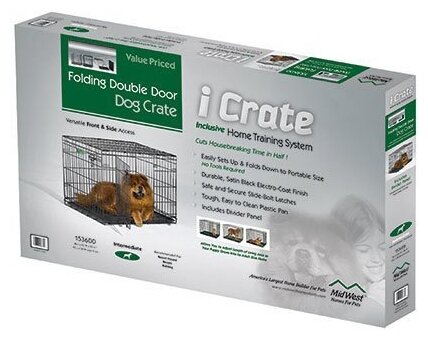 Клетка для собак Midwest iCrate 1548DD 122х76х84 см черный Клетка для собак Midwest iCrate 1548DD 122х76х84 см черный