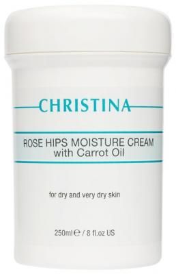 Christina Rose Hips Moisture Cream With Carrot Oil For Dry And Very Dry Skin Увлажняющий крем с маслом моркови для сухой и очень сухой кожи Шиповник для лица, 250 мл