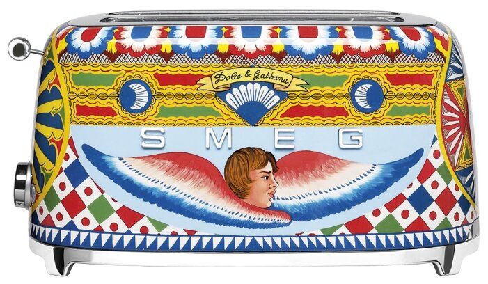 Тостер smeg TSF02DGEU, красный/желтый/белый Тостер smeg TSF02DGEU, красный/желтый/белый