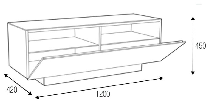 Тумба под тв 170х40х42 см metaldesign