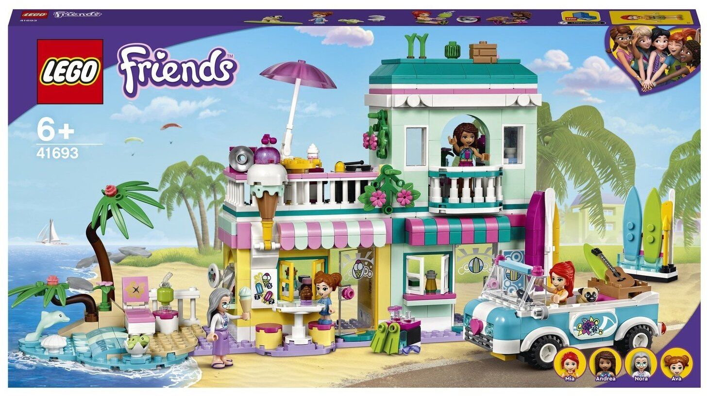 Конструктор LEGO Friends Серферский дом на берегу 41693 купить в Москве, СПб,  Новосибирске по низкой цене