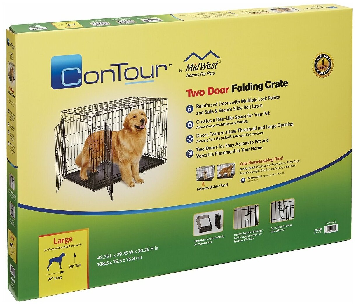 Клетка для собак Midwest Contour 848DD 122х76х84 см черный Клетка для собак Midwest Contour 848DD 122х76х84 см черный