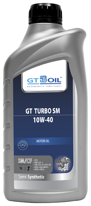 Моторное масло GT OIL GT Turbo SM 10W-40 1 л Моторное масло GT OIL GT Turbo SM 10W-40 1 л
