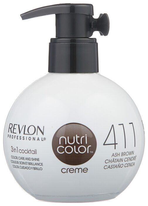 Крем Revlon Professional Nutri Color 3 in 1 cocktail 411 Ash Brown, 270 мл Крем Revlon Professional Nutri Color 3 in 1 cocktail 411 Ash Brown, 270 мл