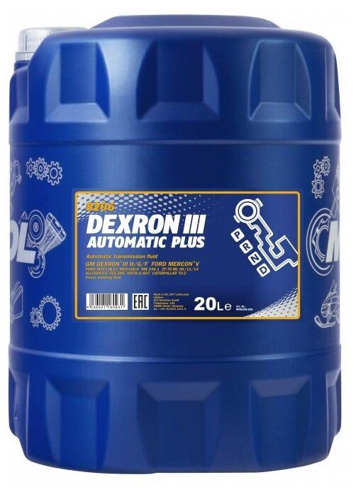 Трансмиссионное масло Mannol Dexron III Automatic Plus 20 л