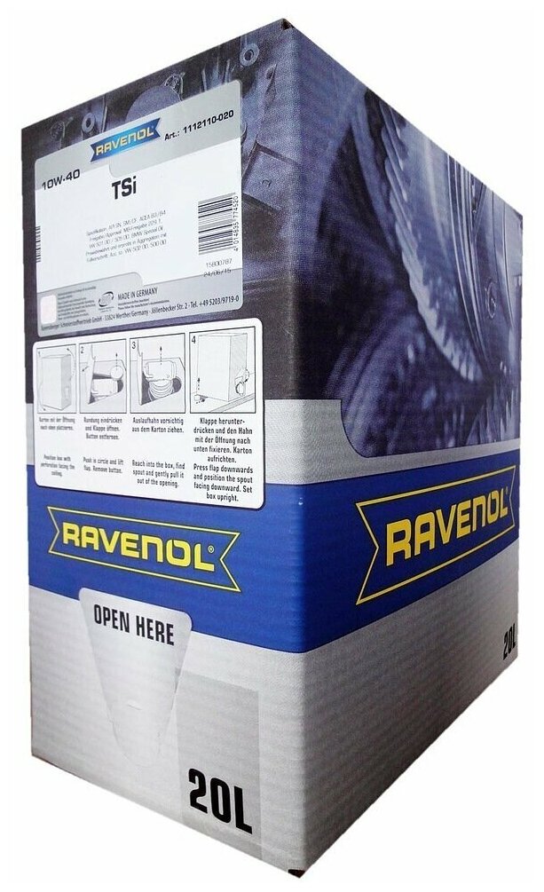 Полусинтетическое моторное масло Ravenol TSi SAE 10W-40, 20 л Полусинтетическое моторное масло Ravenol TSi SAE 10W-40, 20 л