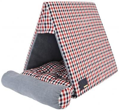 Домик для животных PUPPIA "Neil House", серо-красный, 45х50х50см