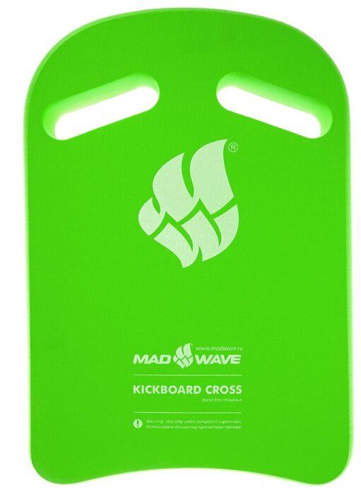 Доска для плавания MAD WAVE Kickboard Cross зеленый