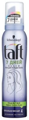Taft Пена 7 Дней Объем сверхсильная фиксация 150 мл