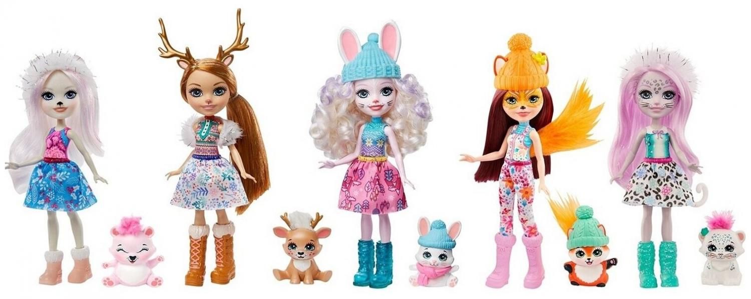 Enchantimals Набор Mattel Enchantimals Снежный день с друзьями, 15 см,  GXB20 купить в Москве, СПб, Новосибирске по низкой цене