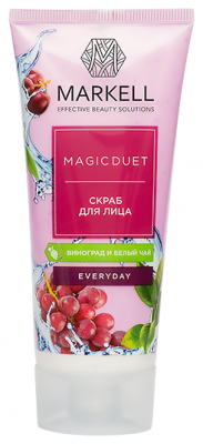 Markell скраб для лица Magic duet виноград и белый чай 100 мл