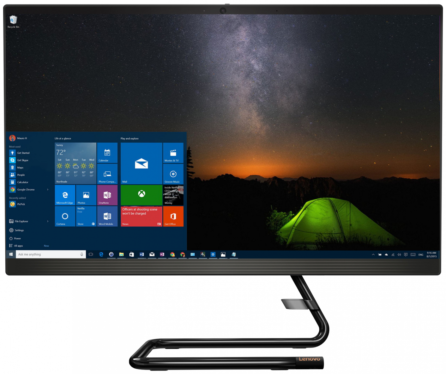 Моноблок Lenovo IdeaCentre AIO A340-24IWL F0E800ELRK Intel Core i3-10110U/8  ГБ/SSD/1000 ГБ/Intel UHD Graphics/23.8