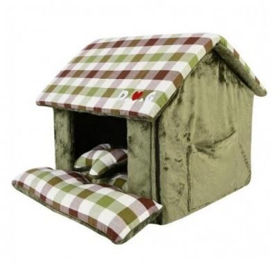 Домик для животных PUPPIA "Beaufort House", оливковый, 43х40х36см (Южная Корея)