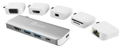 Модульная док-станция j5create ULTRADRIVE Kit USB-C с поддержкой двух дисплеев. Порты модульной док-станции: USB-C PD 3.0, USB-C 3.1, HDMI, USB-A 3.1 x 2. Порты первого модуля:SD, microSD. Порт второго модуля: 4K HDMI. Комплектация: модульная док-станция,