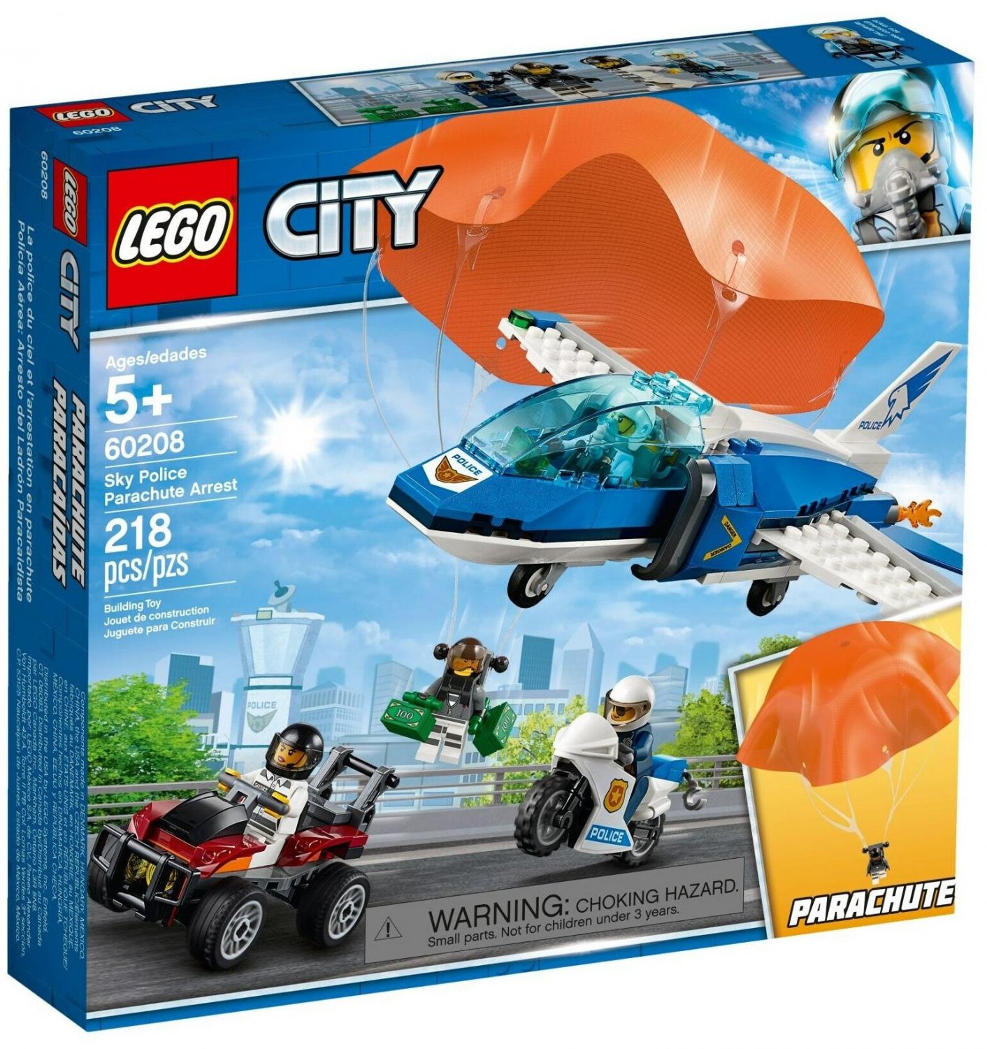 Конструктор LEGO City 60208 Воздушная полиция: арест парашютиста купить в  Москве, СПб, Новосибирске по низкой цене