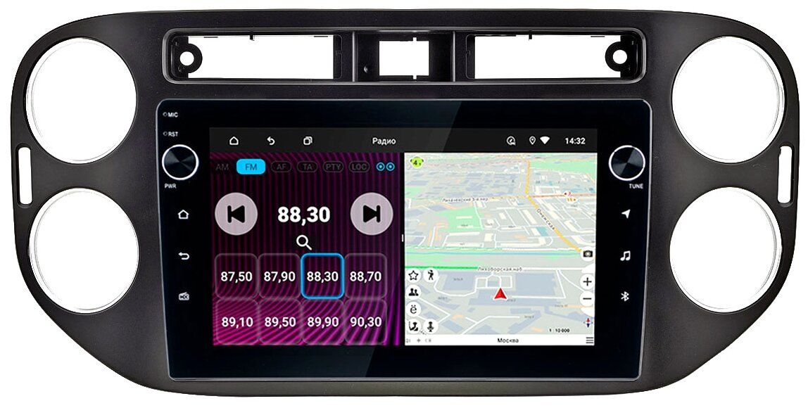 Автомагнитола VW Tiguan 10-15 бел./цв. MFD, black (Android 10) DSP 8" (Incar TSA-8606r)