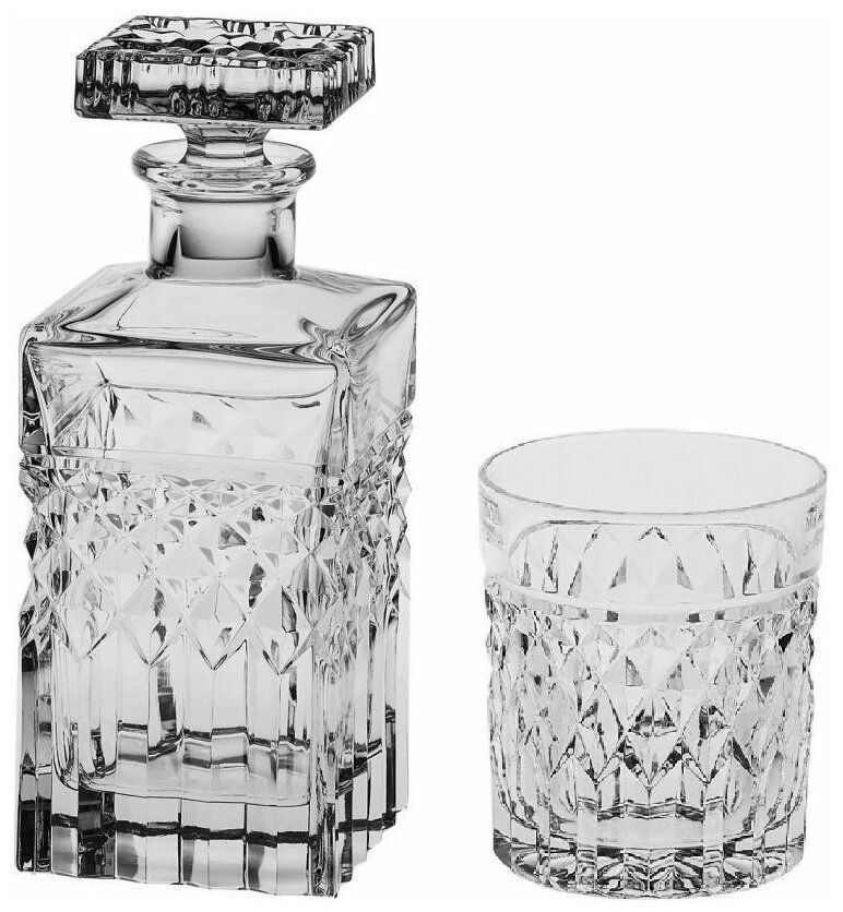 Набор для виски 7 предметов (графин 700 мл + 6 стаканов по 320 мл) Crystal Bohemia "HARRY" / 160500