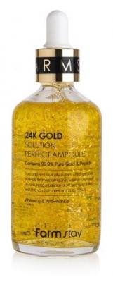 Farmstay 24K Gold Solution Perfect Ampoule Сыворотка для лица, 100 мл