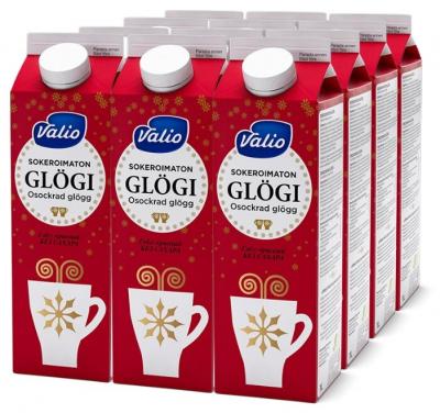 Напиток сокосодержащий Valio Glögi Глёгг красный из красного винограда и бузины с пряностями, без сахара, 1 л, 12 шт.